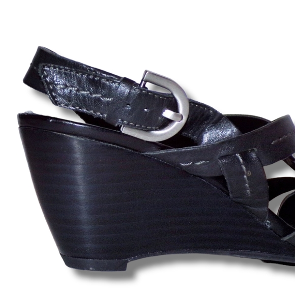NWOB Franco Sarto Leather Weddge Sandals - Picture 5 of 7